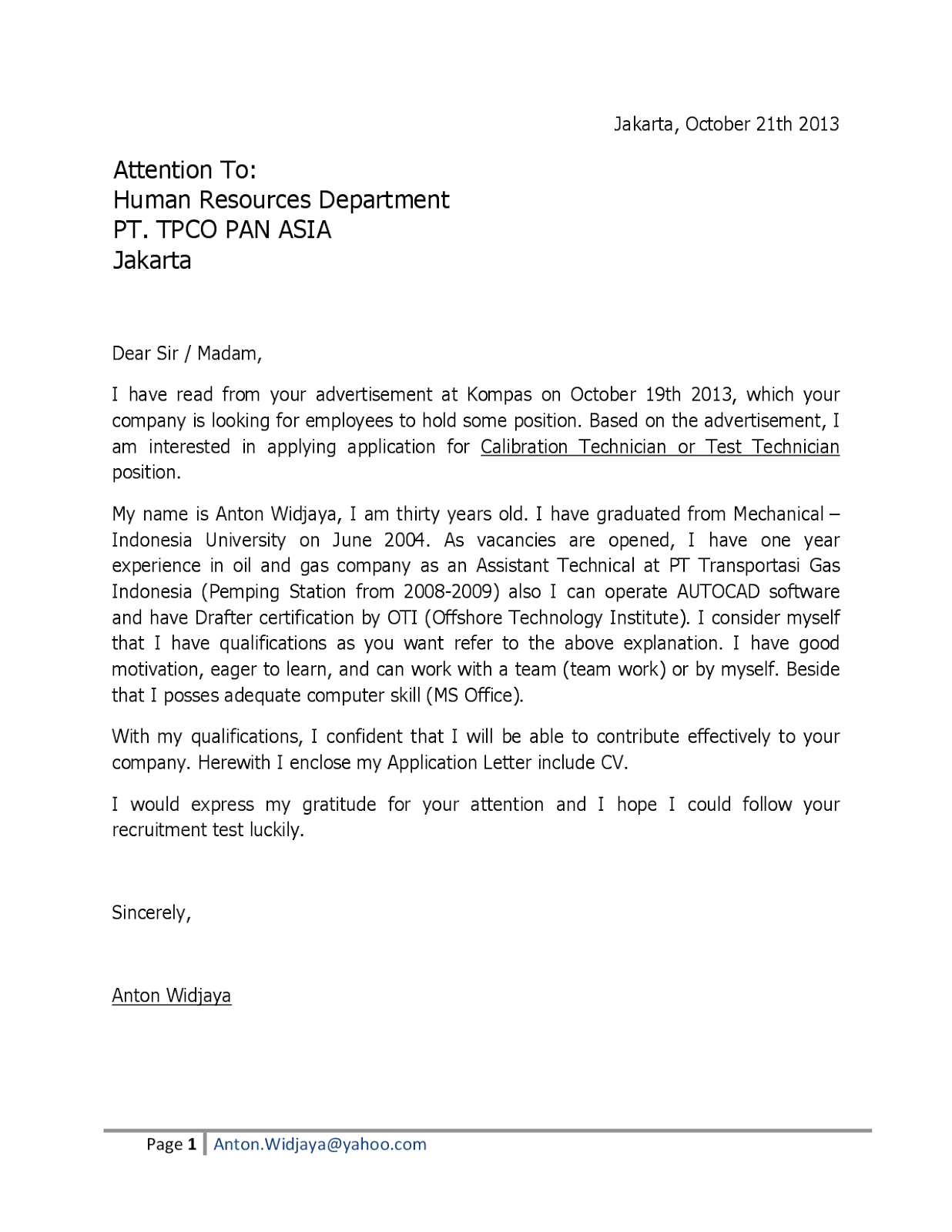email cover letter for fresh graduate